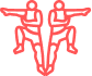 Grand rectangle uni de couleur rouge-orangé vif, avec une petite bordure blanche pixelisée dans le coin supérieur droit.