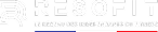 Logo RESÓFIT en blanc sur fond noir, surmontant "LE RÉSEAU DES INDÉPENDANTS DU FITNESS". En bas, un drapeau français tricolore.